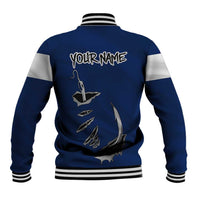 Custom Fishing Hook Baseball Jacket with Colorado Flag Theme and Blue White Graphic Pattern - Wonder Print Shop