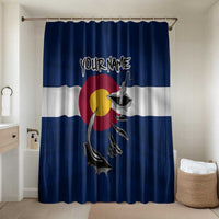 Custom Fishing Hook Bathroom Set with Colorado Flag Theme and Blue White Graphic Pattern - Wonder Print Shop