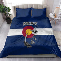 Custom Fishing Hook Bedding Set with Colorado Flag Theme and Blue White Graphic Pattern - Wonder Print Shop