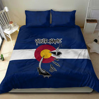 Custom Fishing Hook Bedding Set with Colorado Flag Theme and Blue White Graphic Pattern - Wonder Print Shop