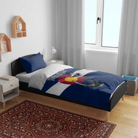 Custom Fishing Hook Bedding Set with Colorado Flag Theme and Blue White Graphic Pattern - Wonder Print Shop