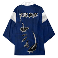Custom Fishing Hook Kimono with Colorado Flag Theme and Blue White Graphic Pattern - Wonder Print Shop