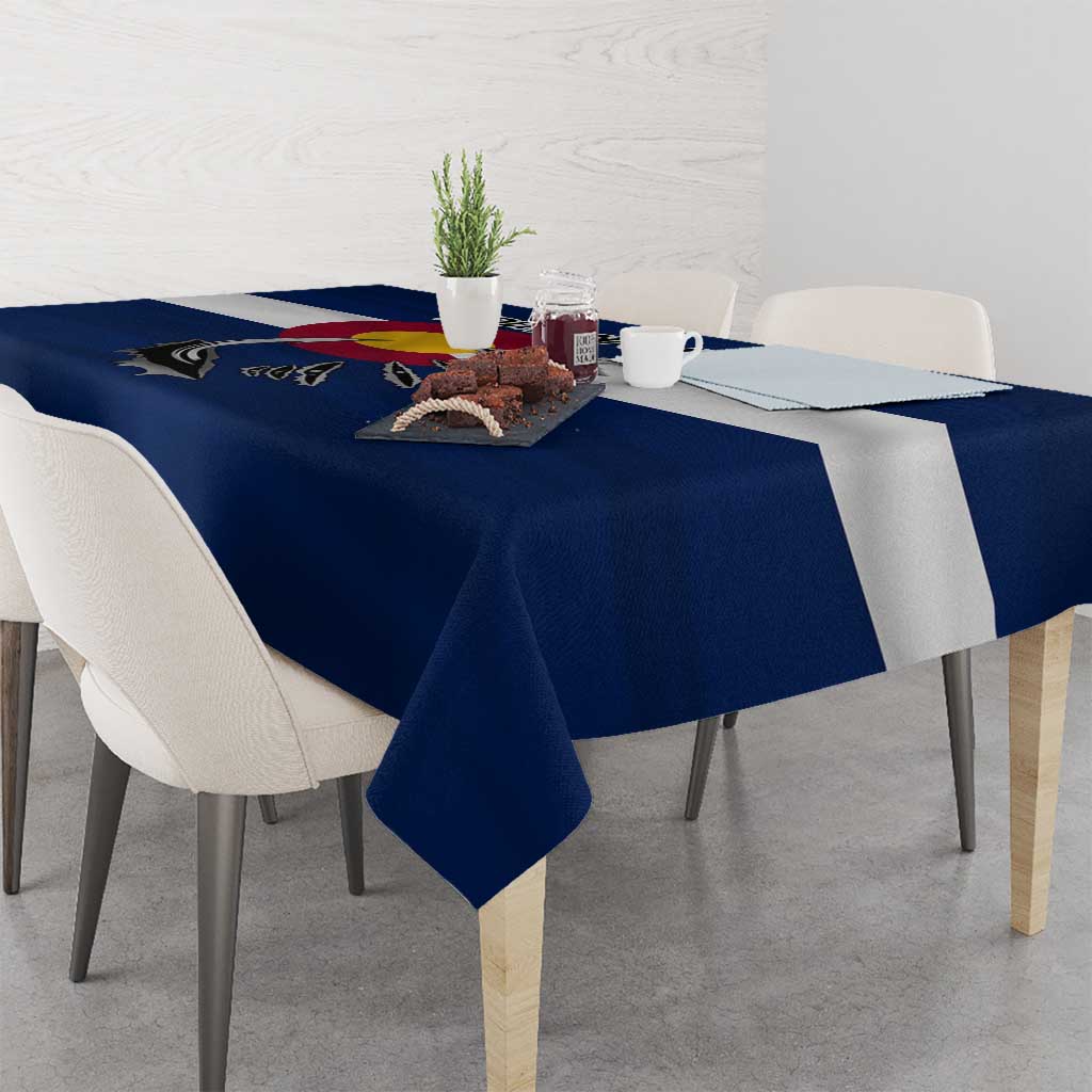 Custom Fishing Hook Tablecloth with Colorado Flag Theme and Blue White Graphic Pattern - Wonder Print Shop