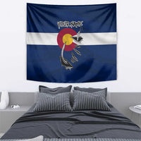 Custom Fishing Hook Tapestry with Colorado Flag Theme and Blue White Graphic Pattern - Wonder Print Shop