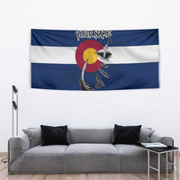 Custom Fishing Hook Tapestry with Colorado Flag Theme and Blue White Graphic Pattern - Wonder Print Shop