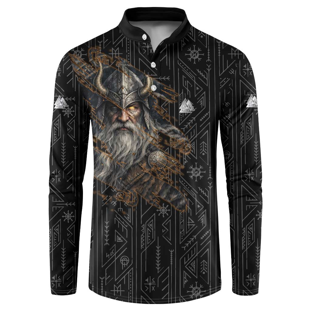 Vikings Odin Button Sweatshirt with Viking Runes and Ravens Norse Mythology - Wonder Print Shop