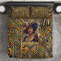 Zora Neale Hurston Bedding Set Bold Kente and Art Deco Pattern - I Am Not Tragically Colored - Wonder Print Shop