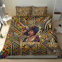 Zora Neale Hurston Bedding Set Bold Kente and Art Deco Pattern - I Am Not Tragically Colored - Wonder Print Shop