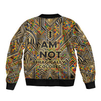 Zora Neale Hurston Bomber Jacket Bold Kente and Art Deco Pattern - I Am Not Tragically Colored - Wonder Print Shop