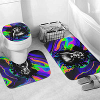 Funny Psychedelic Monkey Thinker Bathroom Set Trippy Curiosity Vibes