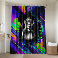 Funny Psychedelic Monkey Thinker Bathroom Set Trippy Curiosity Vibes