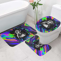 Funny Psychedelic Monkey Thinker Bathroom Set Trippy Curiosity Vibes