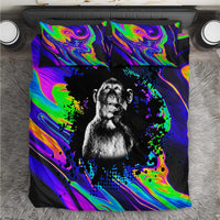 Funny Psychedelic Monkey Thinker Bedding Set Trippy Curiosity Vibes