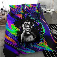 Funny Psychedelic Monkey Thinker Bedding Set Trippy Curiosity Vibes