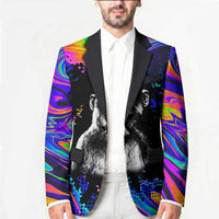 Funny Psychedelic Monkey Thinker Blazer Trippy Curiosity Vibes
