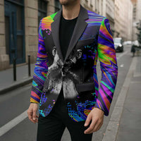 Funny Psychedelic Monkey Thinker Blazer Trippy Curiosity Vibes