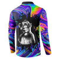 Funny Psychedelic Monkey Thinker Button Sweatshirt Trippy Curiosity Vibes