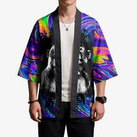 Funny Psychedelic Monkey Thinker Kimono Trippy Curiosity Vibes