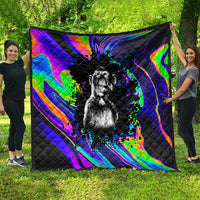 Funny Psychedelic Monkey Thinker Quilt Trippy Curiosity Vibes