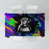 Funny Psychedelic Monkey Thinker Tablecloth Trippy Curiosity Vibes