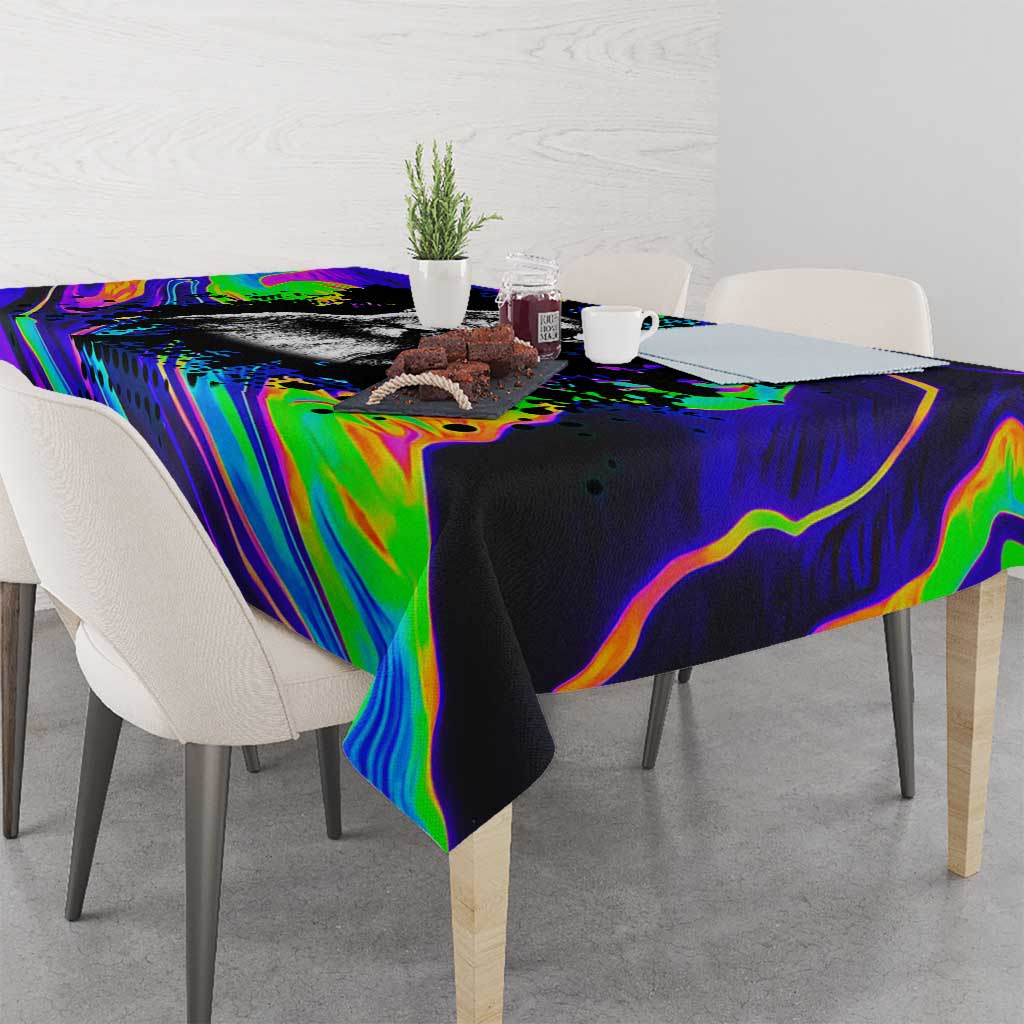 Funny Psychedelic Monkey Thinker Tablecloth Trippy Curiosity Vibes