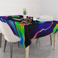 Funny Psychedelic Monkey Thinker Tablecloth Trippy Curiosity Vibes