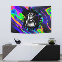 Funny Psychedelic Monkey Thinker Tapestry Trippy Curiosity Vibes
