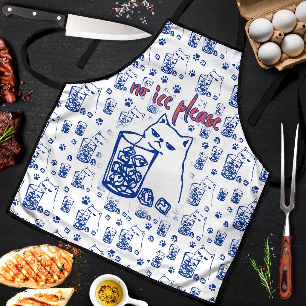 No Ice Please Cat Apron Grumpy Cat with Drink Humor
