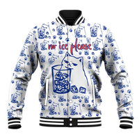 No Ice Please Cat Baseball Jacket Grumpy Cat with Drink Humor