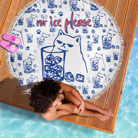 No Ice Please Cat Beach Blanket Grumpy Cat with Drink Humor