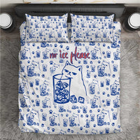 No Ice Please Cat Bedding Set Grumpy Cat with Drink Humor