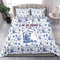 No Ice Please Cat Bedding Set Grumpy Cat with Drink Humor