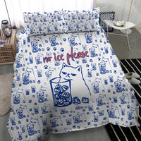 No Ice Please Cat Bedding Set Grumpy Cat with Drink Humor