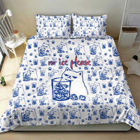 No Ice Please Cat Bedding Set Grumpy Cat with Drink Humor