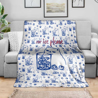 No Ice Please Cat Blanket Grumpy Cat with Drink Humor