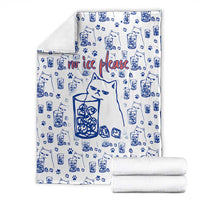 No Ice Please Cat Blanket Grumpy Cat with Drink Humor