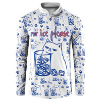No Ice Please Cat Button Sweatshirt Grumpy Cat with Drink Humor