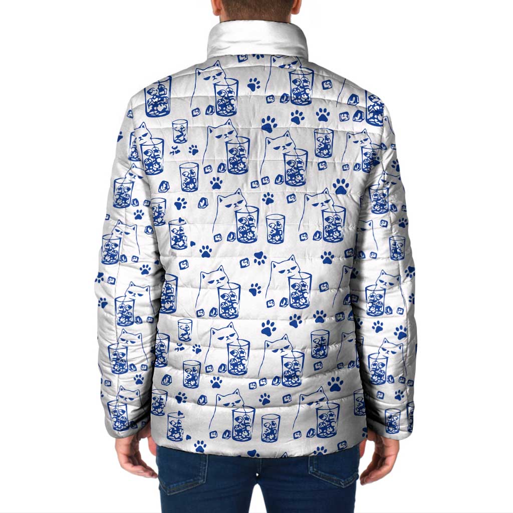 No Ice Please Cat Padded Jacket Grumpy Cat with Drink Humor