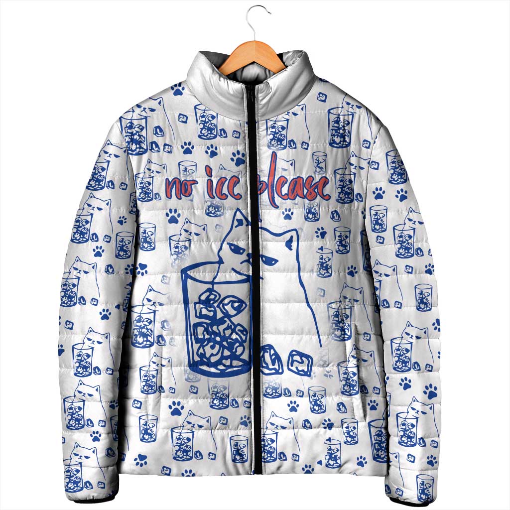 No Ice Please Cat Padded Jacket Grumpy Cat with Drink Humor