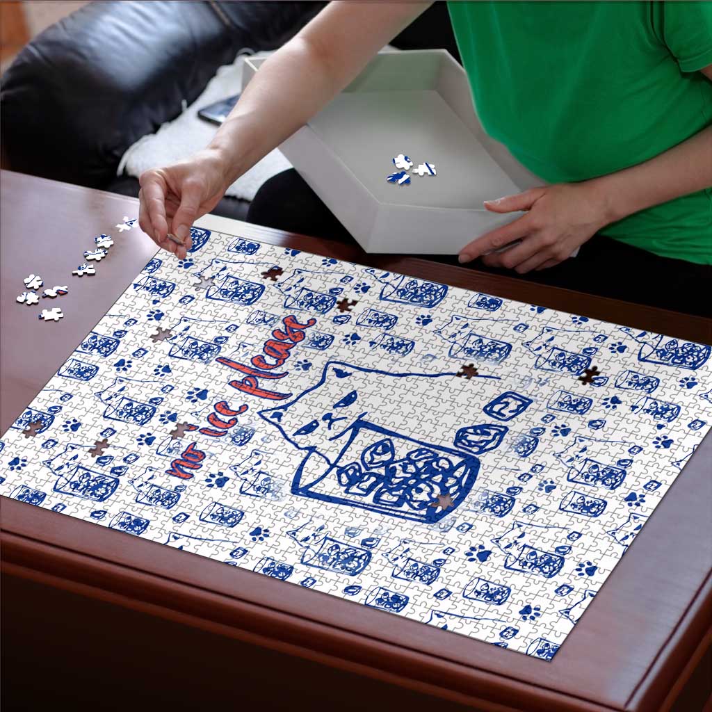 No Ice Please Cat Puzzle Grumpy Cat with Drink Humor