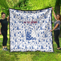 No Ice Please Cat Quilt Grumpy Cat with Drink Humor