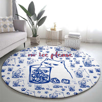 No Ice Please Cat Round Carpet Grumpy Cat with Drink Humor