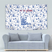 No Ice Please Cat Tapestry Grumpy Cat with Drink Humor