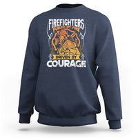 Firefighter sweatshirt in navy with front print: Fueled by Fire, Driven by Courage