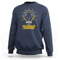 Navy electronic technician sweatshirt with yellow tech graphic on chest