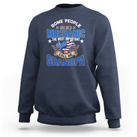Navy mechanic grandpa sweatshirt with front 'Mechanic' wings graphic