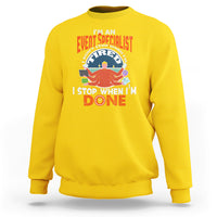Daisy yellow crewneck sweatshirt with event specialist graphic print on chest