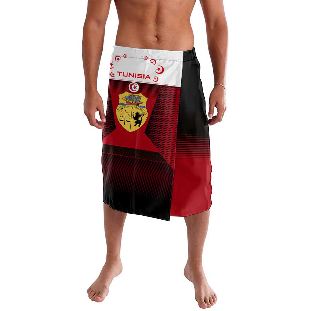 Tunisia Patriotic Lavalava with National Crest, Crescent Star and Country Map