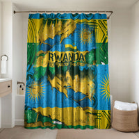 Rwanda Independence Day Bathroom Set Distressed Grunge Flag Design - Broken Chains And 1962 Graphic