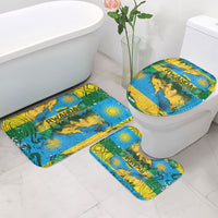 Rwanda Independence Day Bathroom Set Distressed Grunge Flag Design - Broken Chains And 1962 Graphic